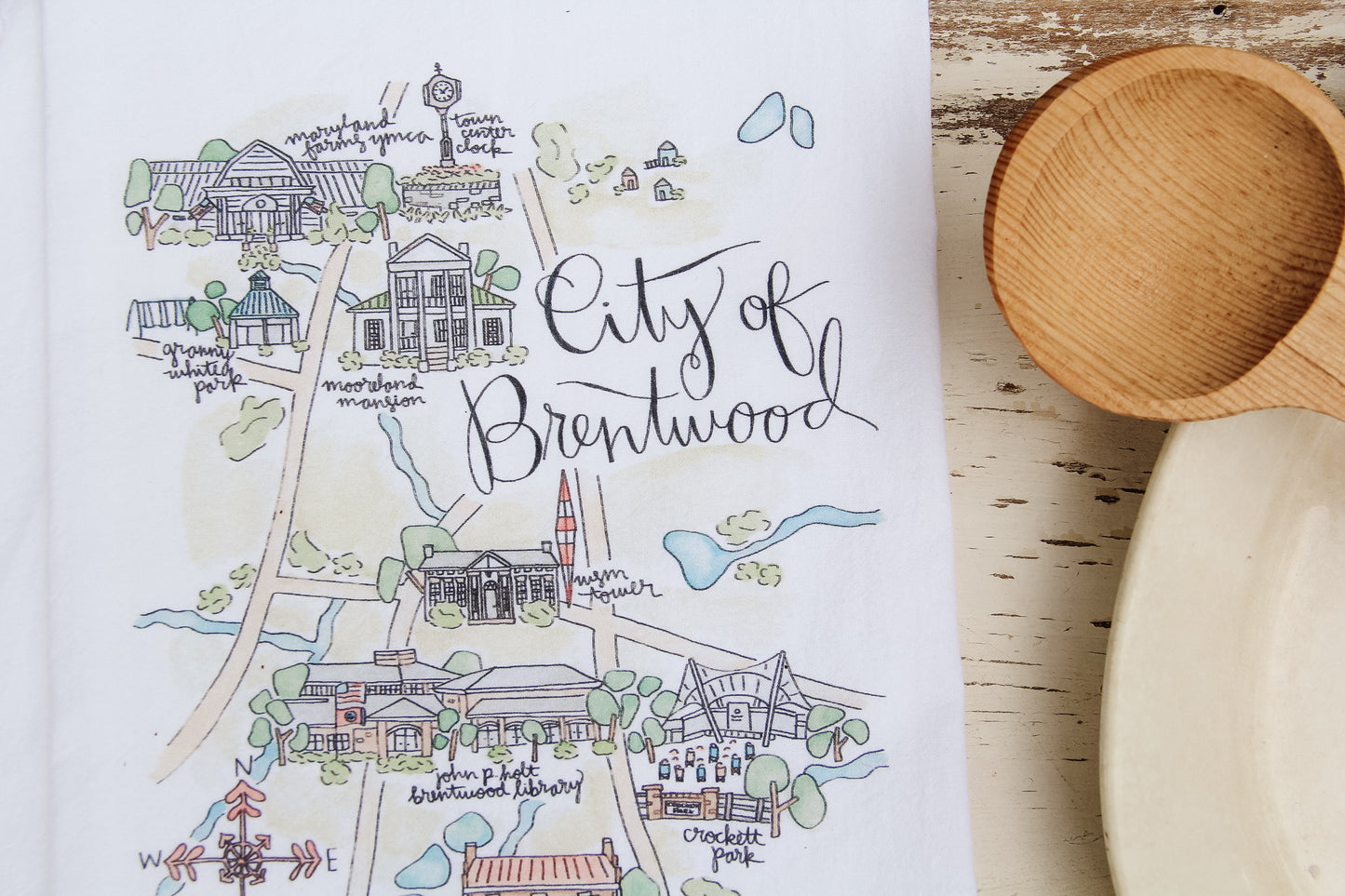 City of Brentwood, Tennessee Tea Towel