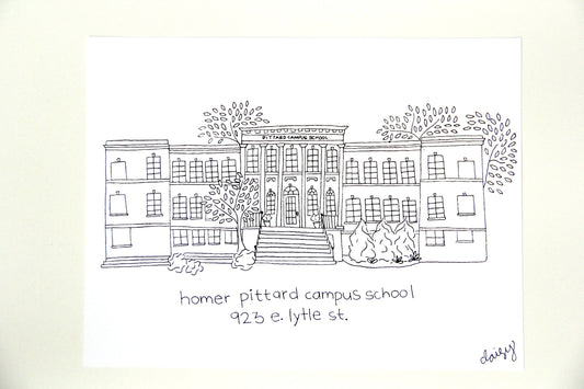 Homer Pittard Campus School Hanging Print