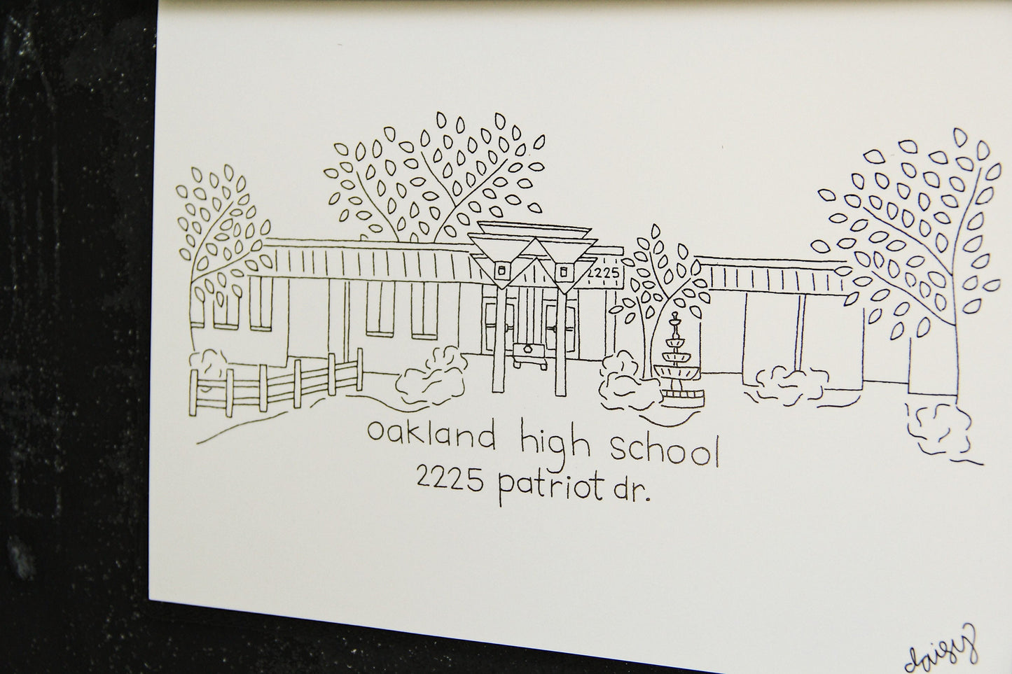 Oakland High School Murfreesboro, TN Art Hanging Print - Oakland Patriots - Graduation Gift - Teacher Gift - School Drawing