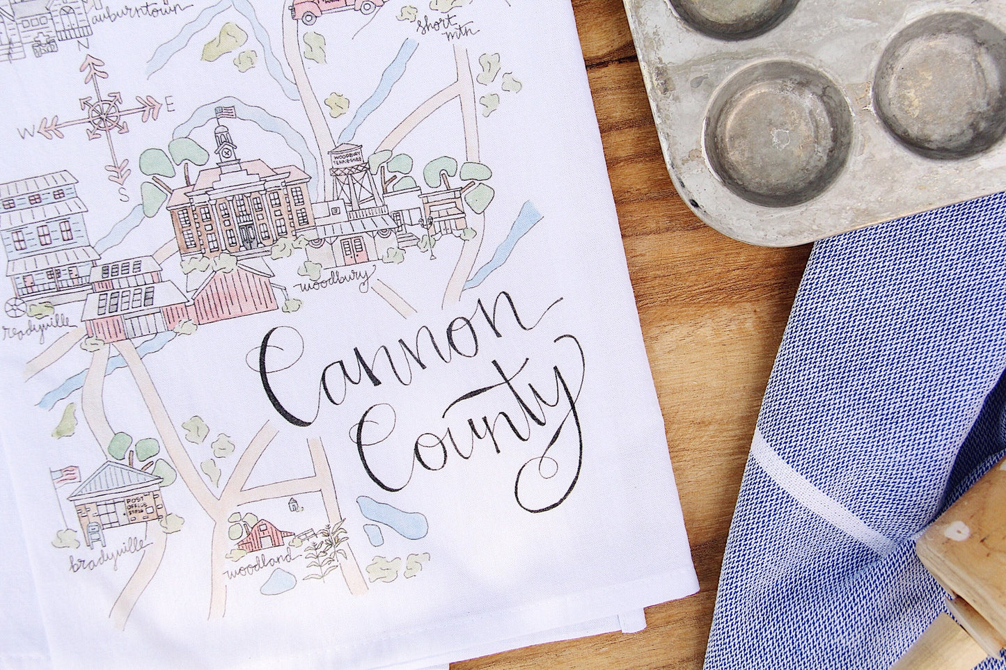 Cannon County, Tennessee Tea Towel