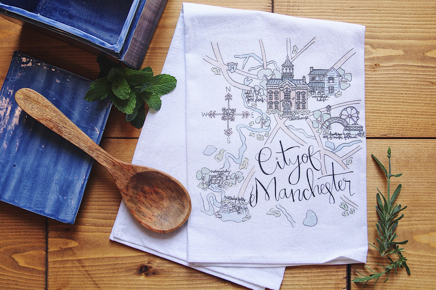 City of Manchester, Tennessee Tea Towel