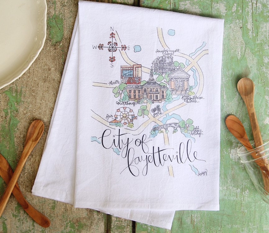 City of Fayetteville, Tennessee Tea Towel