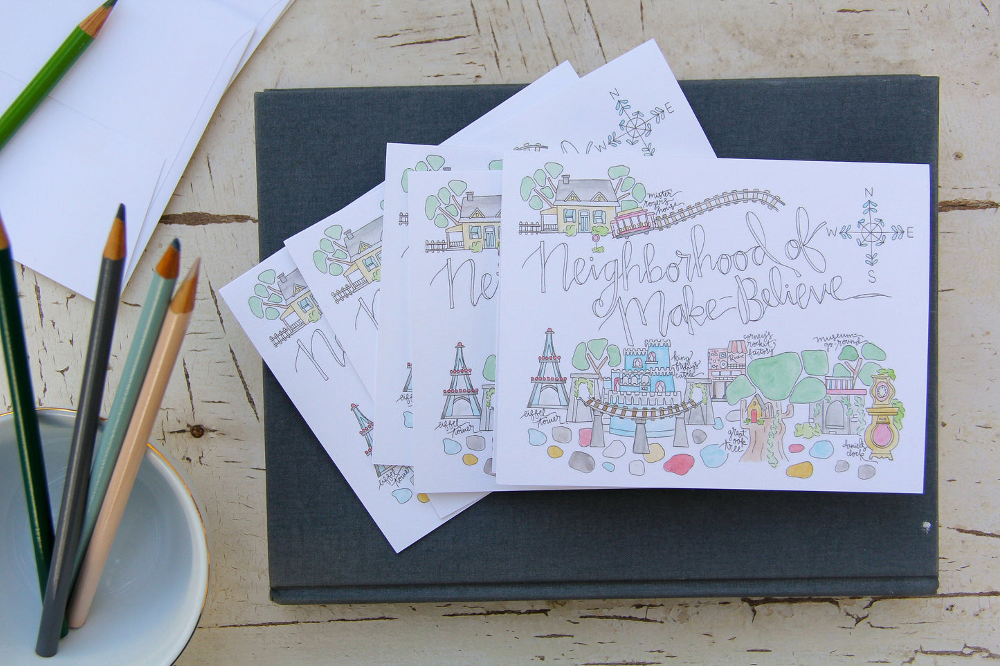 Neighborhood of Make Believe Note Cards Set