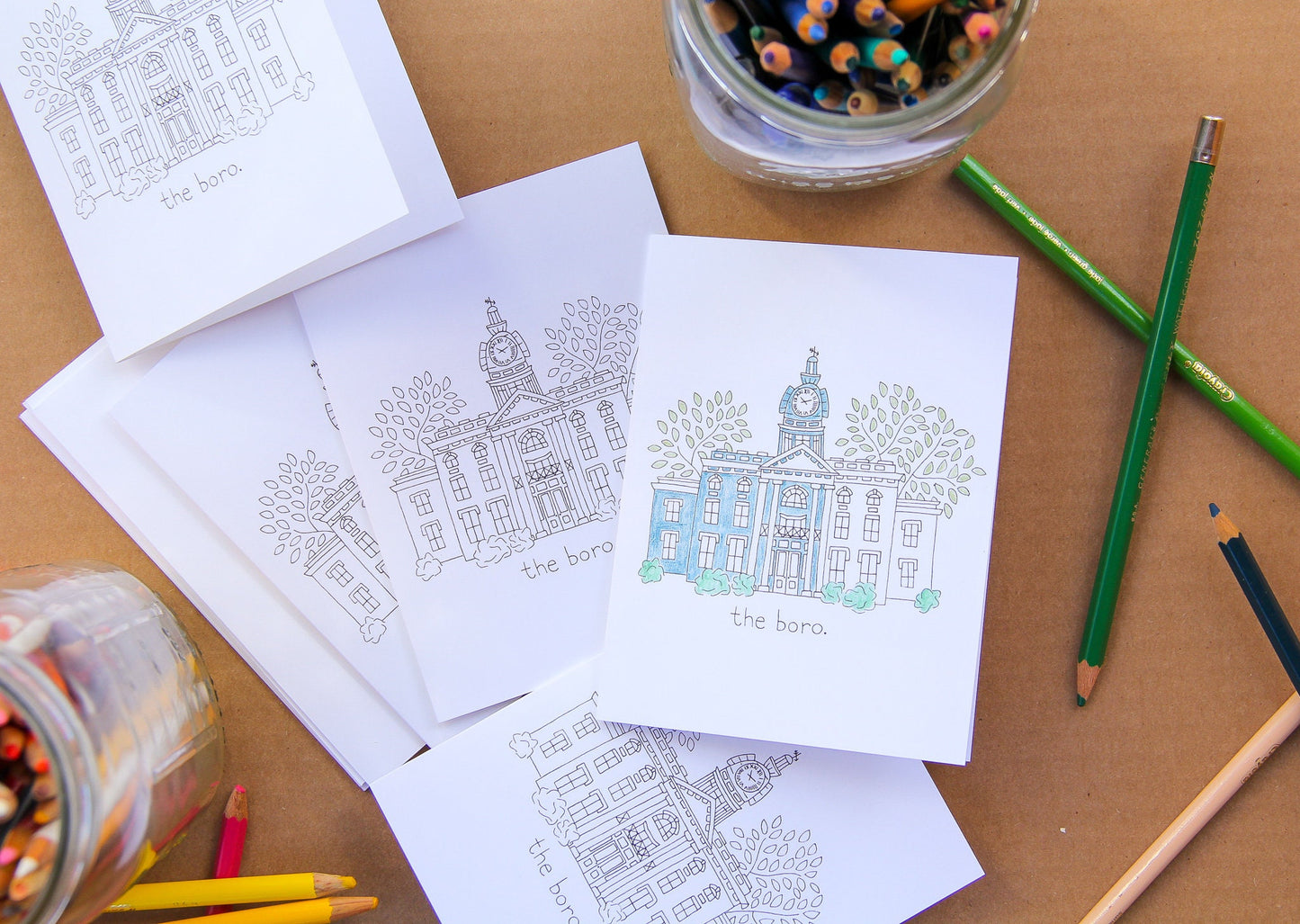 Boro Coloring Cards Set of 5