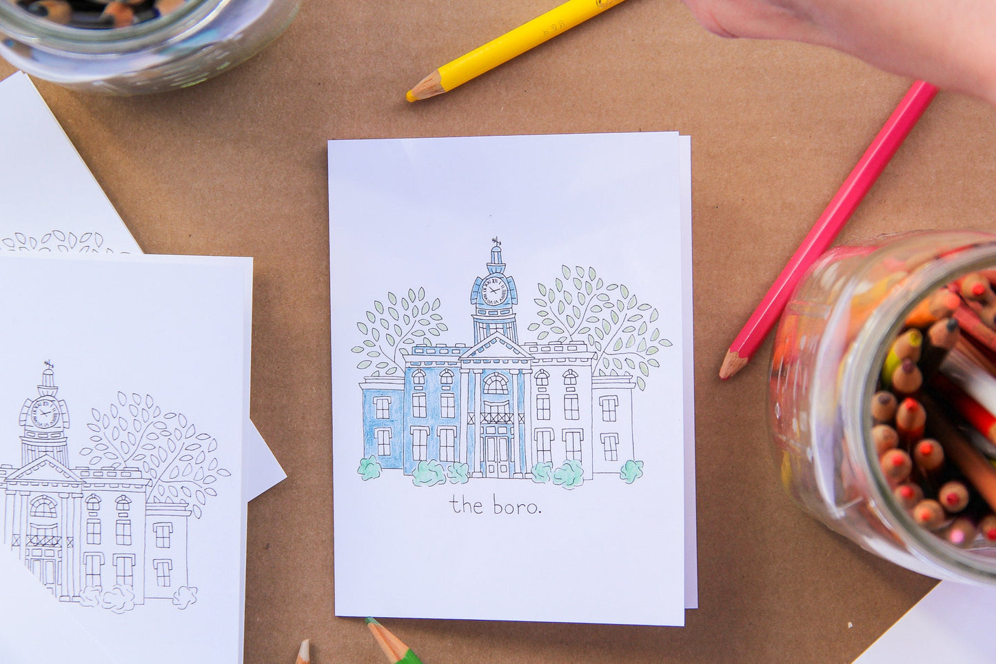 Boro Coloring Cards Set of 5